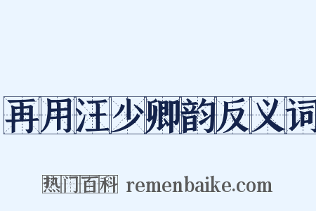 再用汪少卿韵反义词是什么意思的图片